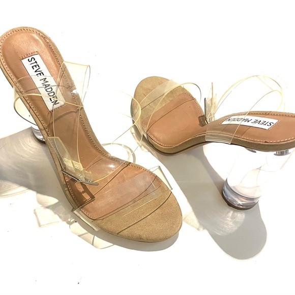 Steve Madden clear lucite strappy heels. Size 7.5. NWOT. Never worn. - Picture 5 of 8